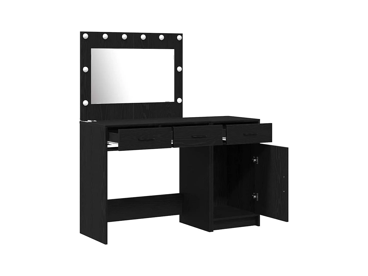 Table de Toilette 2 pcs Noir 40 x 41 x 75 cm Bois d'ingénierie