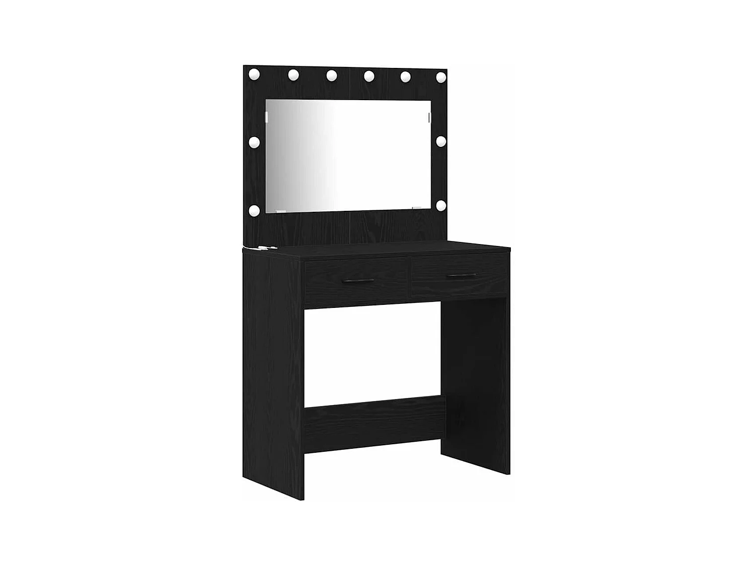 Table de Toilette 2 pcs Noir 40 x 41 x 75 cm Bois d'ingénierie