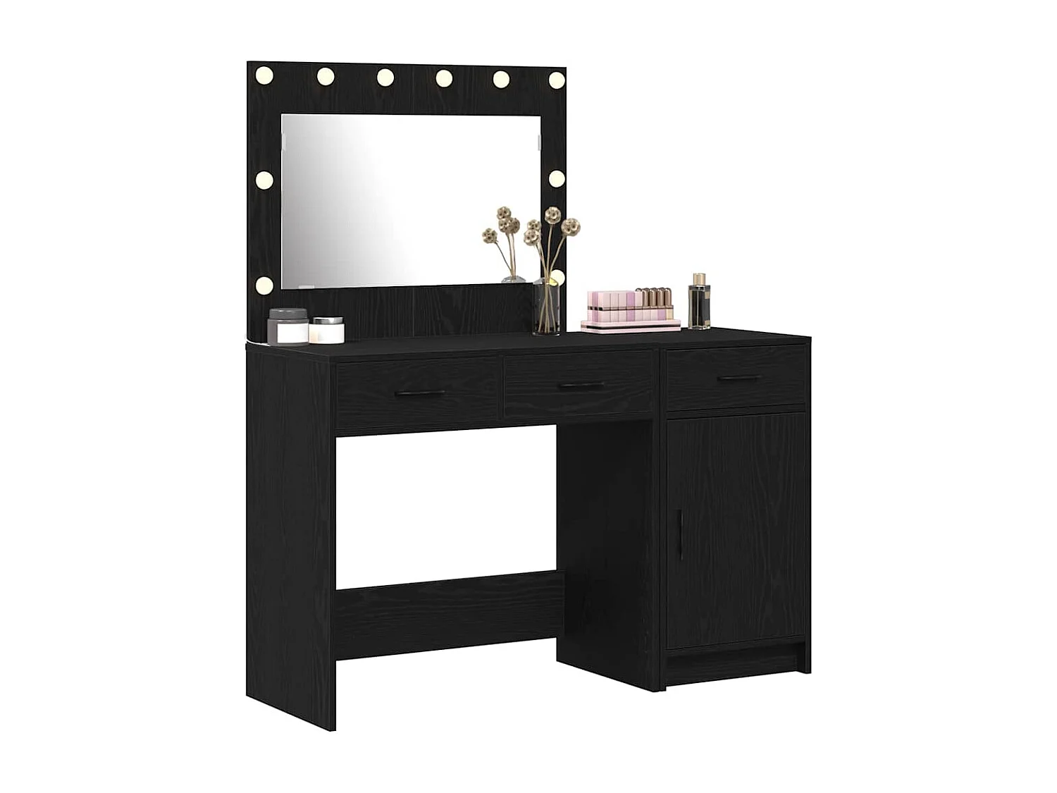 Table de Toilette 2 pcs Noir 40 x 41 x 75 cm Bois d'ingénierie