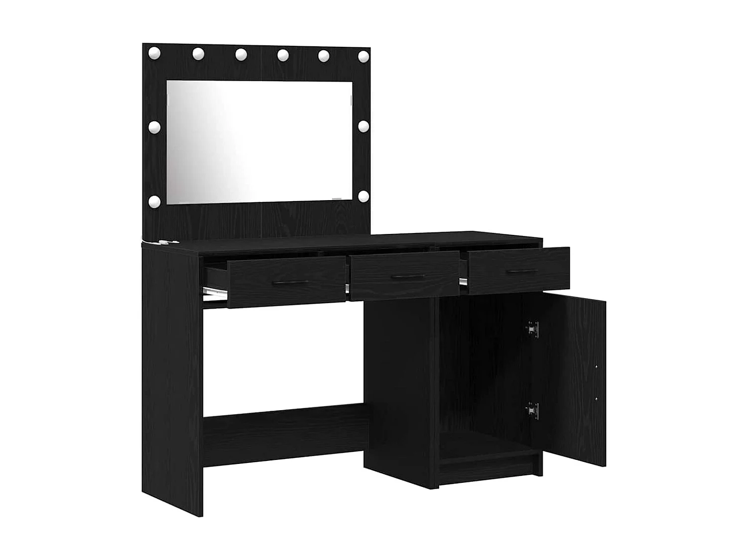 Table de Toilette 2 pcs Noir 40 x 41 x 75 cm Bois d'ingénierie