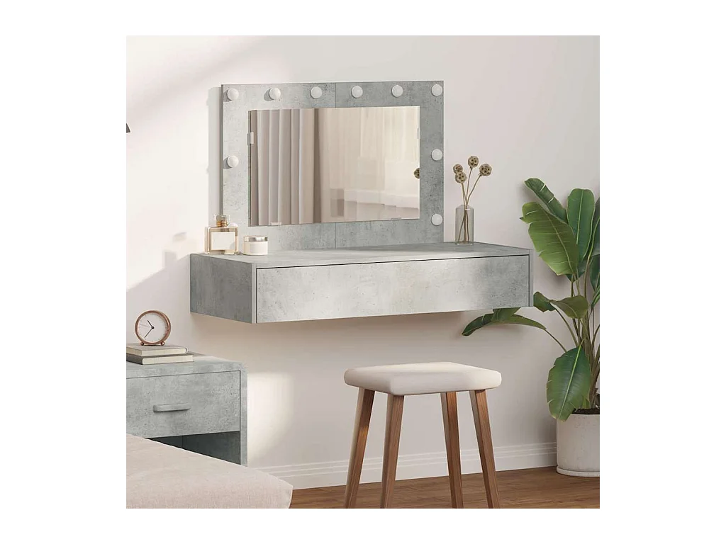 Table de Toilette Gris 100 x 40 x 70 cm Bois d'ingénierie