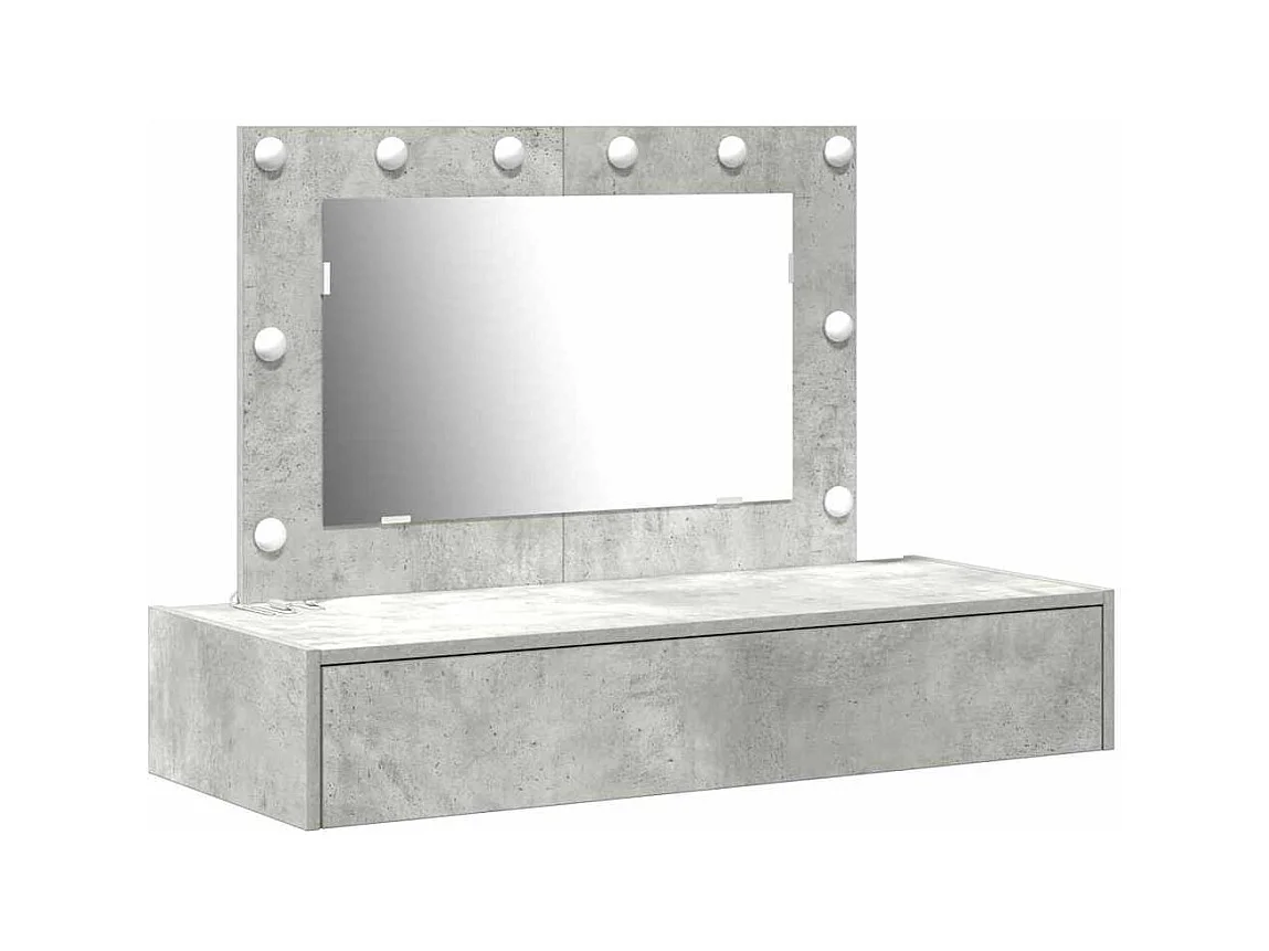 Table de Toilette Gris 100 x 40 x 70 cm Bois d'ingénierie