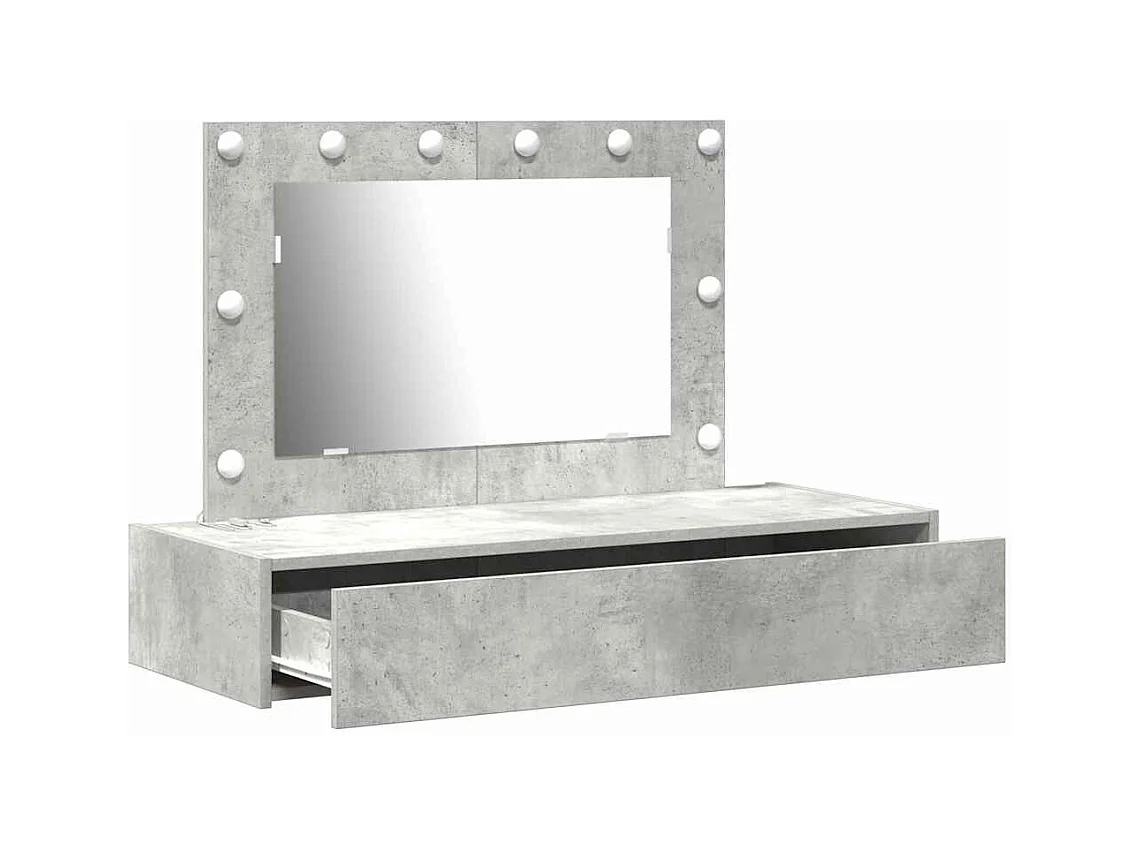 Table de Toilette Gris 100 x 40 x 70 cm Bois d'ingénierie