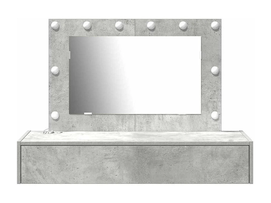 Grijze kaptafel 100 x 40 x 70 cm bewerkt hout