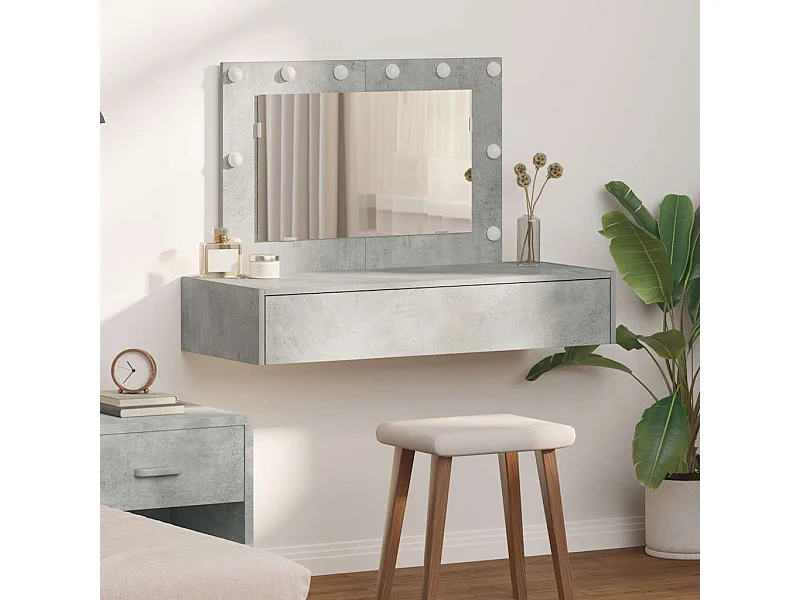 Table de Toilette Gris 100 x 40 x 70 cm Bois d'ingénierie