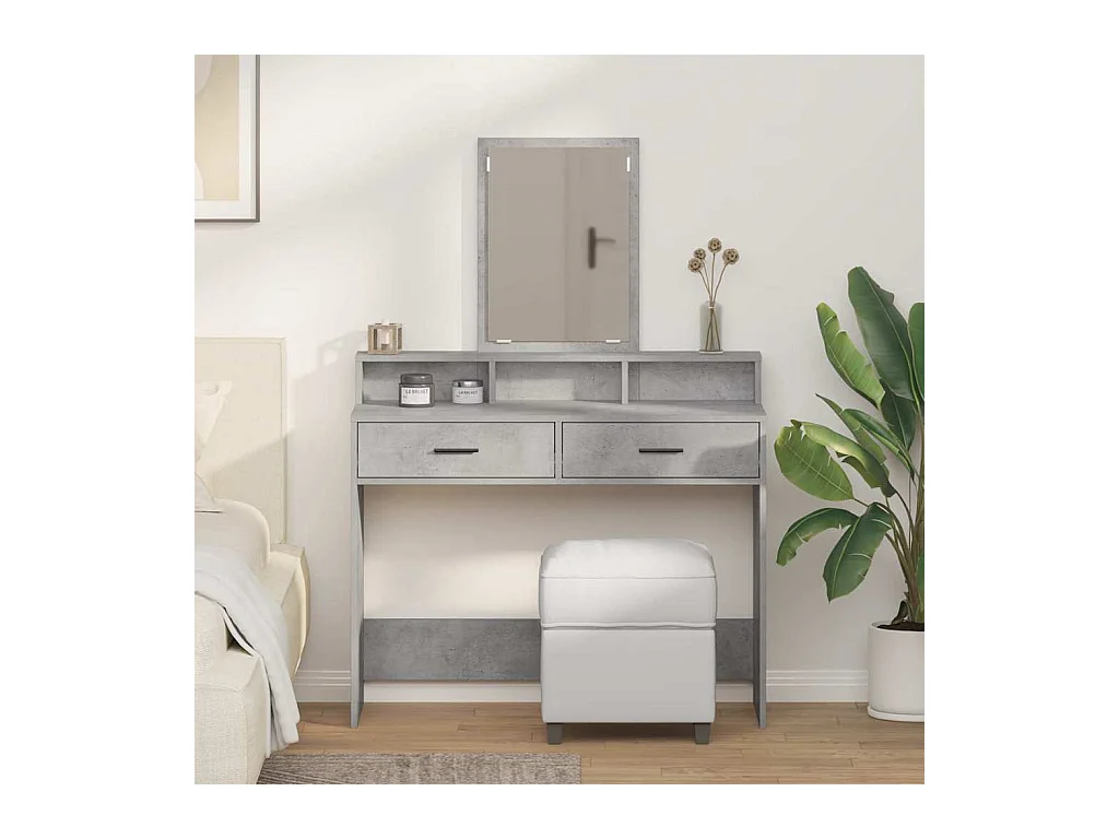 Coiffeuse Gris béton 100 x 41 x 140 cm Bois d'ingénierie