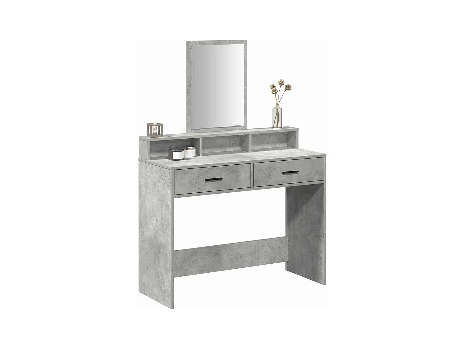 Coiffeuse Gris béton 100 x 41 x 140 cm Bois d'ingénierie