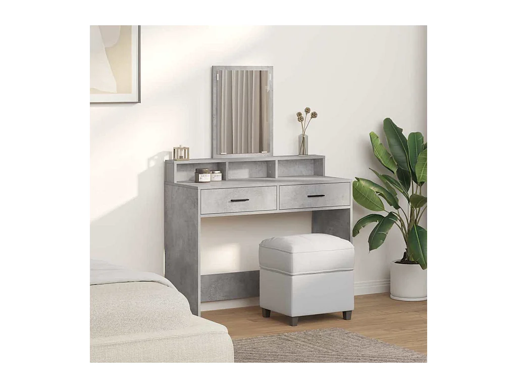 Coiffeuse Gris béton 100 x 41 x 140 cm Bois d'ingénierie