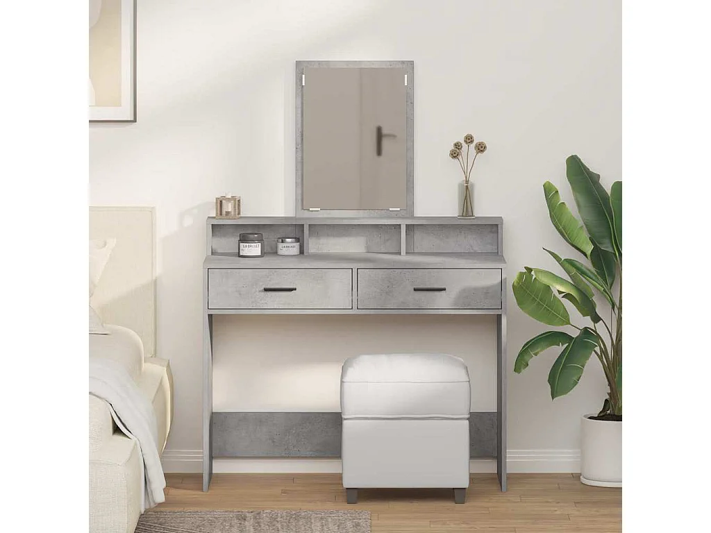 Coiffeuse Gris béton 100 x 41 x 140 cm Bois d'ingénierie