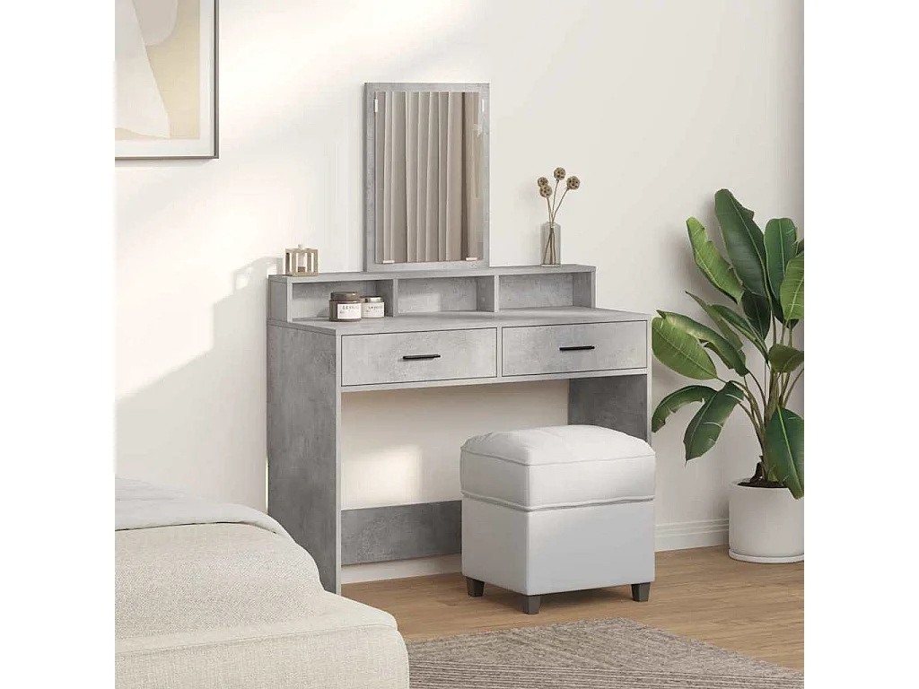 Coiffeuse Gris béton 100 x 41 x 140 cm Bois d'ingénierie