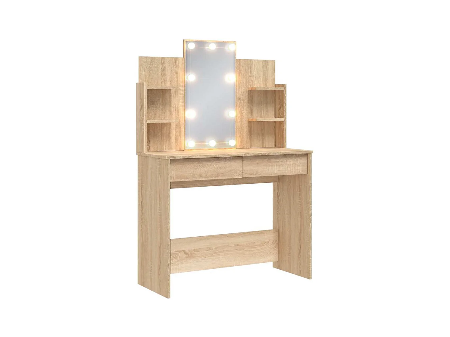 Tocador con luces LED roble Sonoma 96x40x142 cm