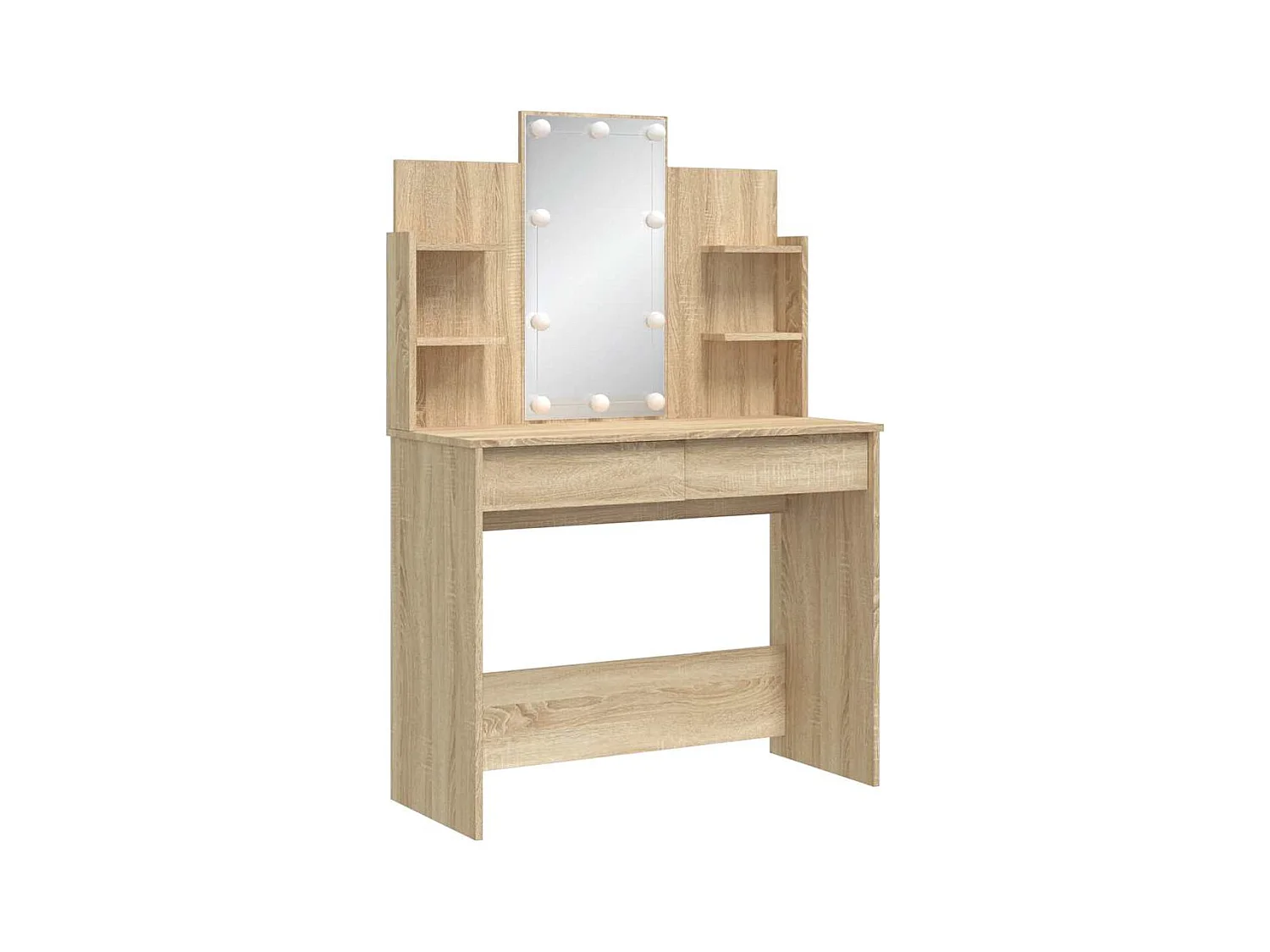 Tocador con luces LED roble Sonoma 96x40x142 cm
