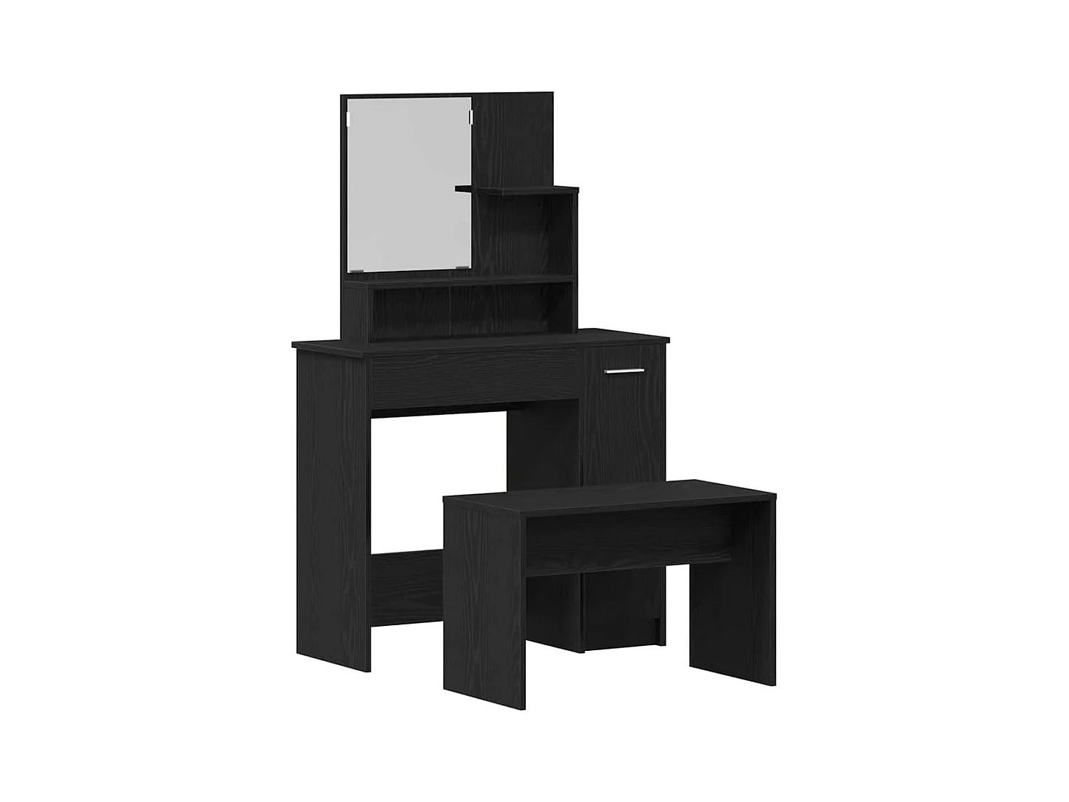 Kaptafelset met lade Zwart Eiken 86,5 x 35 x 136 cm