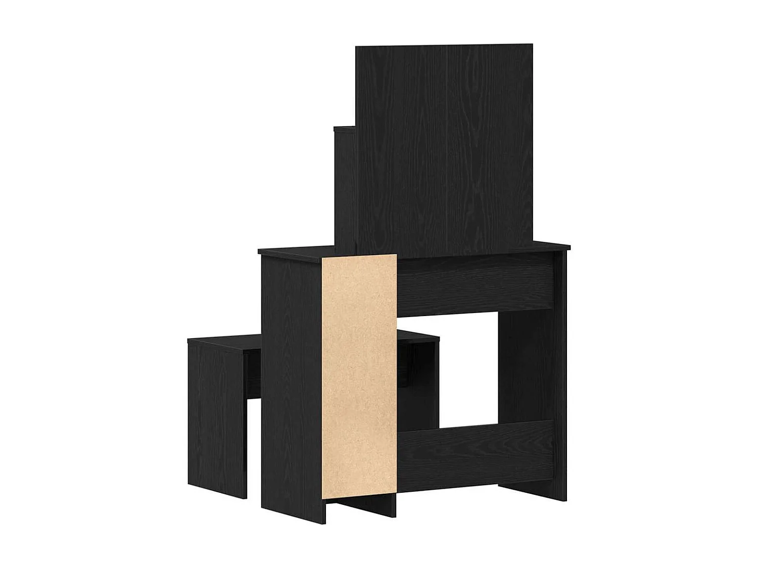 Kaptafelset met lade Zwart Eiken 86,5 x 35 x 136 cm