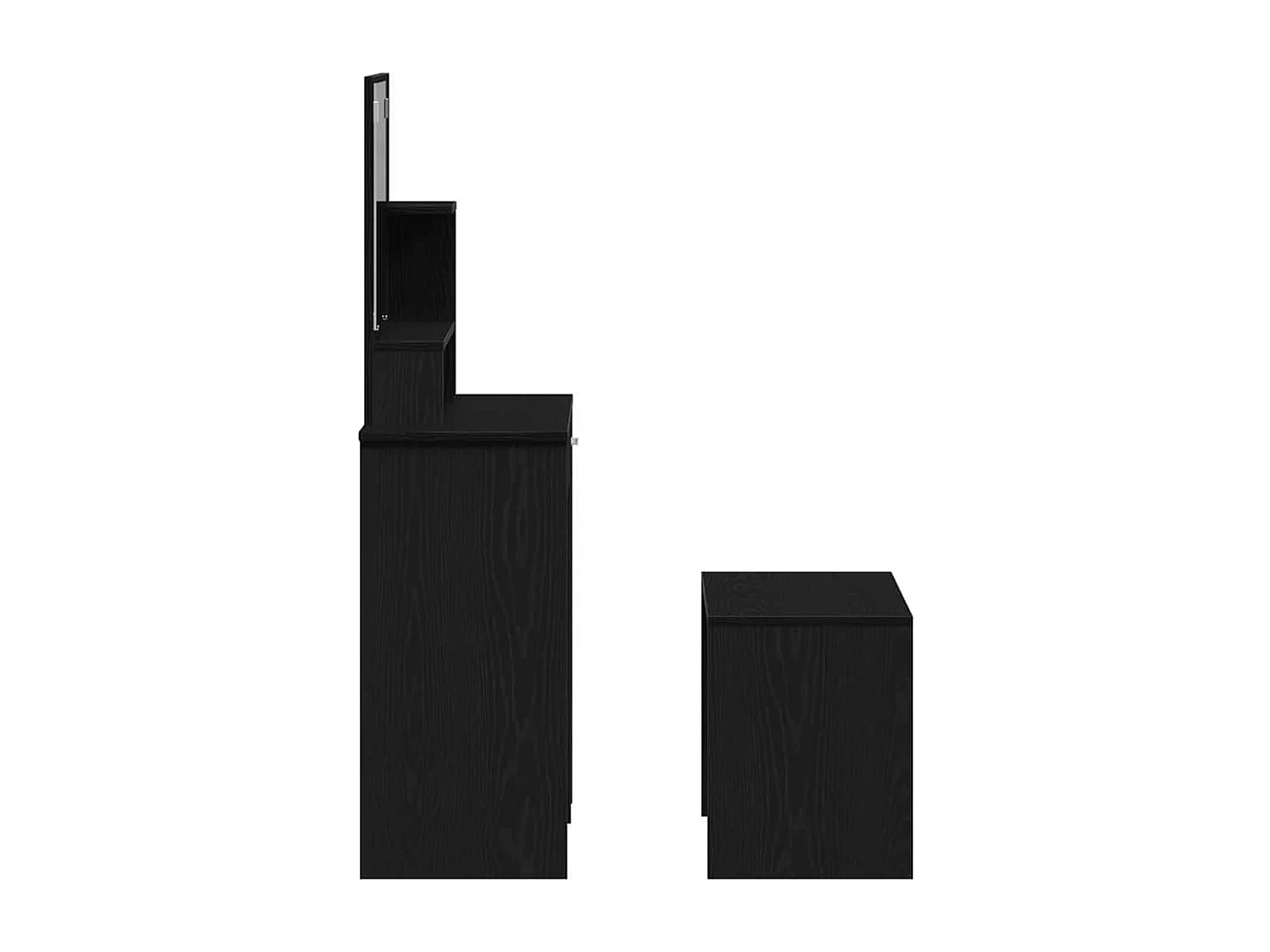 Kaptafelset met lade Zwart Eiken 86,5 x 35 x 136 cm