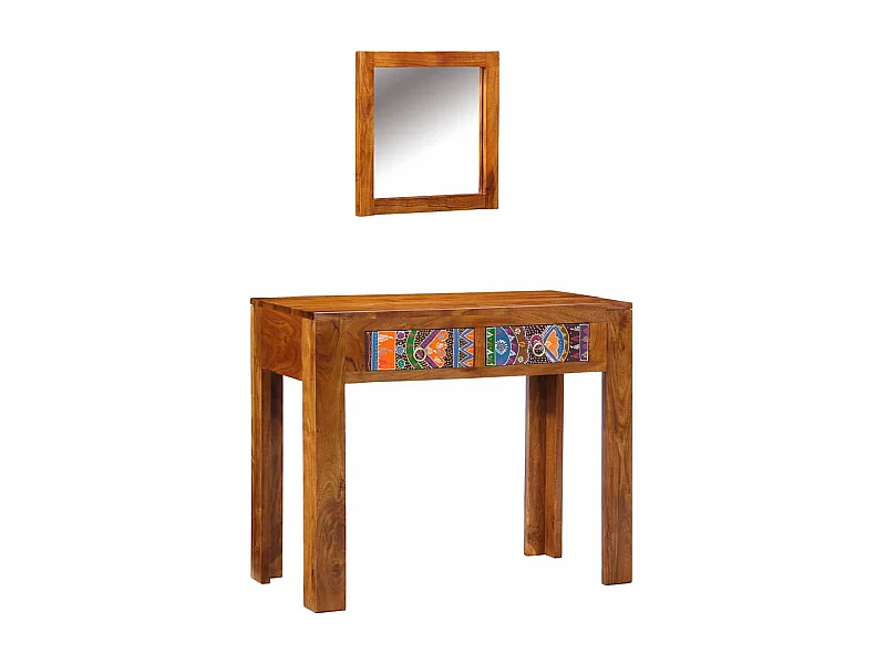 Table de Toilette Marron 90 x 45 x 75 cm Bois d'acacia massif