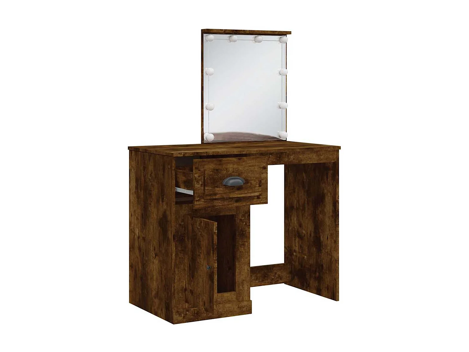 Toletta con luci LED rovere affumicato 90x42x132,5 cm