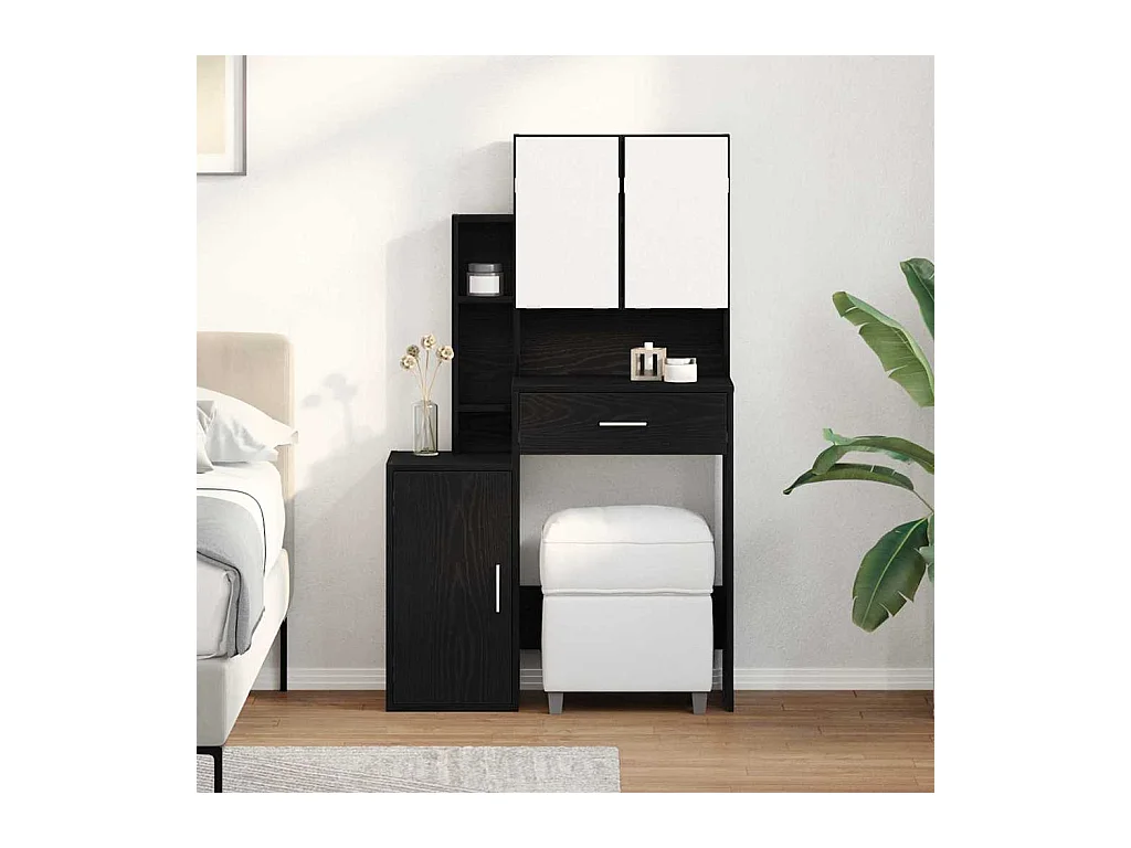 Coiffeuse Chêne noir 80 x 35 x 132 cm Bois d'ingénierie