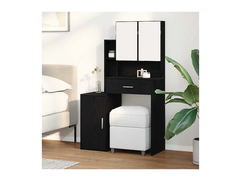 Coiffeuse Chêne noir 80 x 35 x 132 cm Bois d'ingénierie