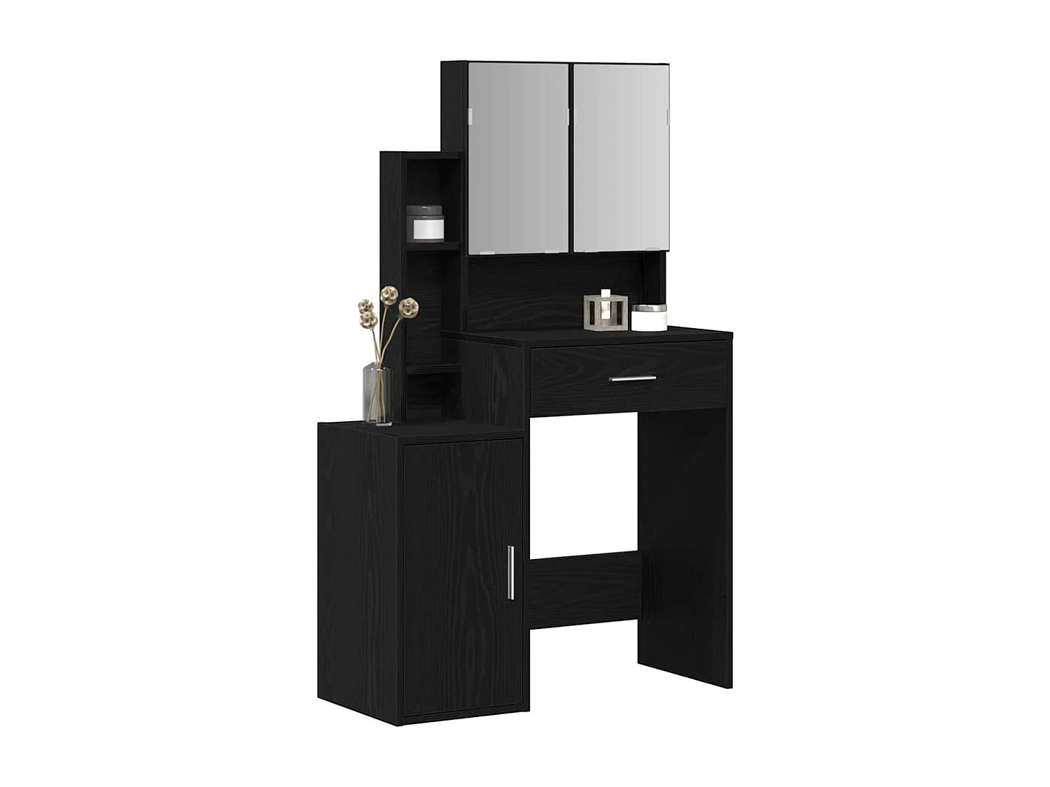 Coiffeuse Chêne noir 80 x 35 x 132 cm Bois d'ingénierie