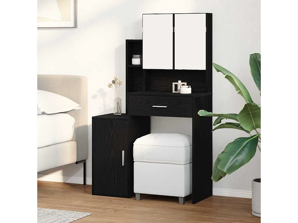 Coiffeuse Chêne noir 80 x 35 x 132 cm Bois d'ingénierie