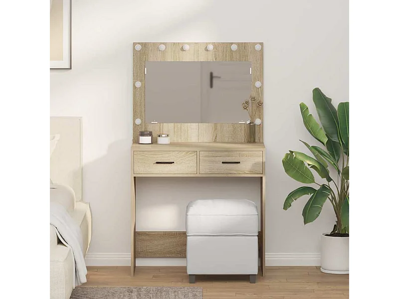 Toeletta in rovere Sonoma 78,5 x 41 x 135 cm in legno ingegnerizzato