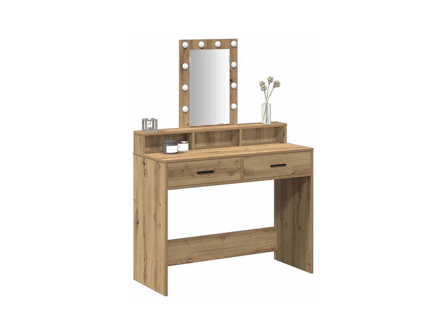 Bruine kaptafel 100 x 41 x 140 cm bewerkt hout