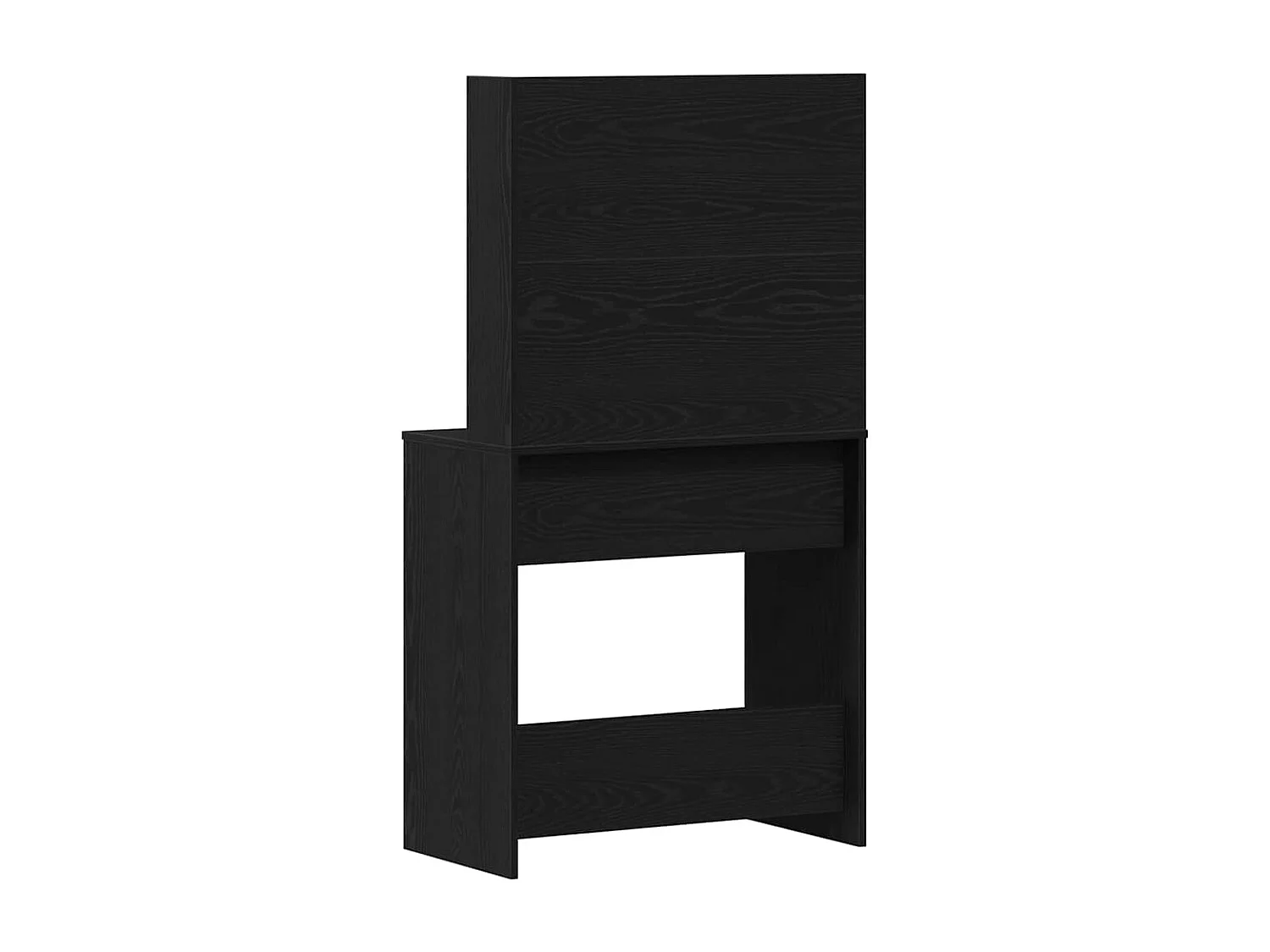 Zwarte eikenhouten kaptafel met lade 74,5 x 40 x 141 cm