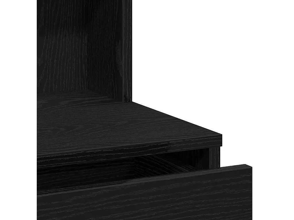 Zwarte eikenhouten kaptafel met lade 74,5 x 40 x 141 cm