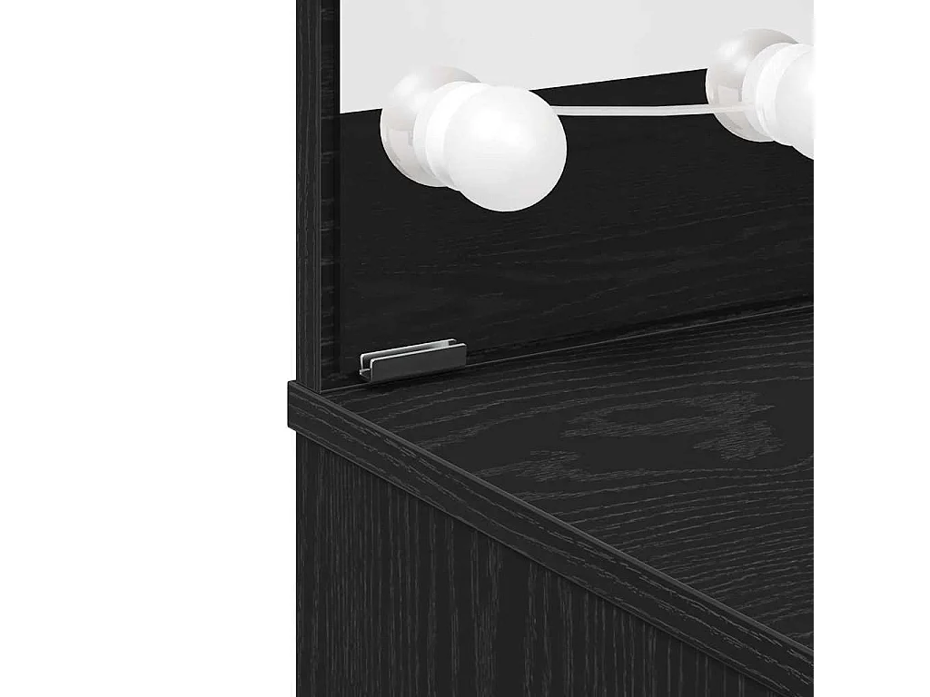 Zwarte eikenhouten kaptafel met lade 74,5 x 40 x 141 cm