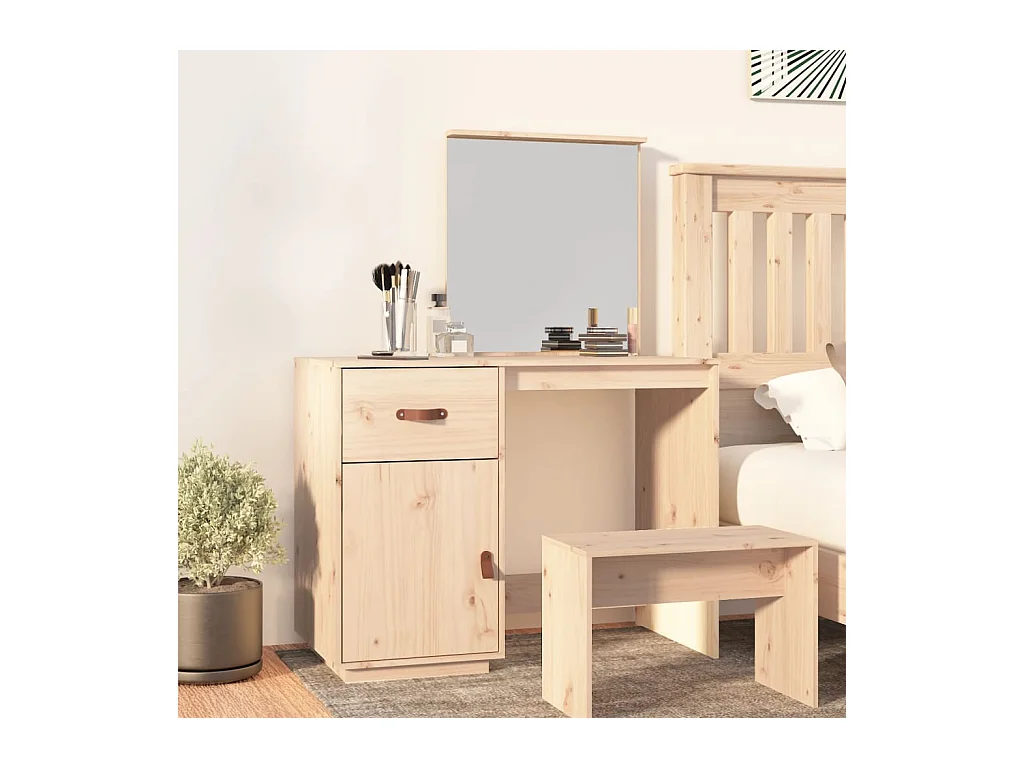 Coiffeuse 95x50x134 cm Bois de pin massif