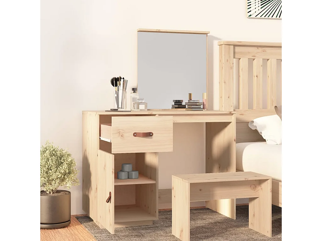 Coiffeuse 95x50x134 cm Bois de pin massif