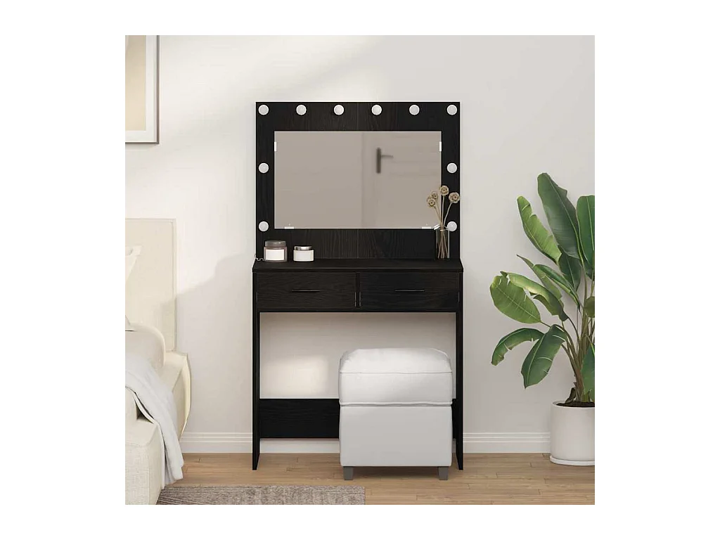 Coiffeuse Chêne noir 78.5 x 41 x 135 cm Bois d'ingénierie