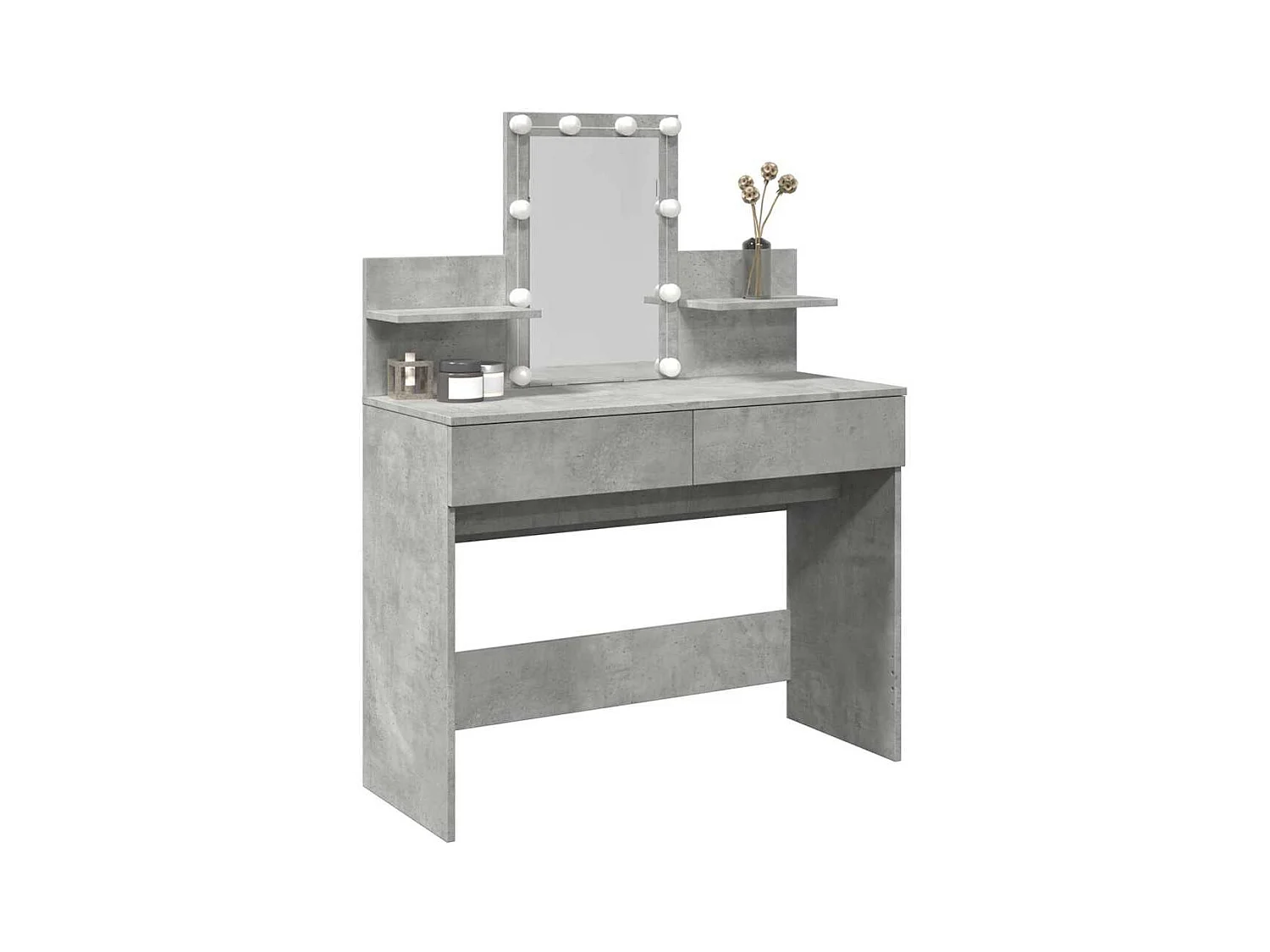 Betongrijze LED kaptafel 100x40x130 cm