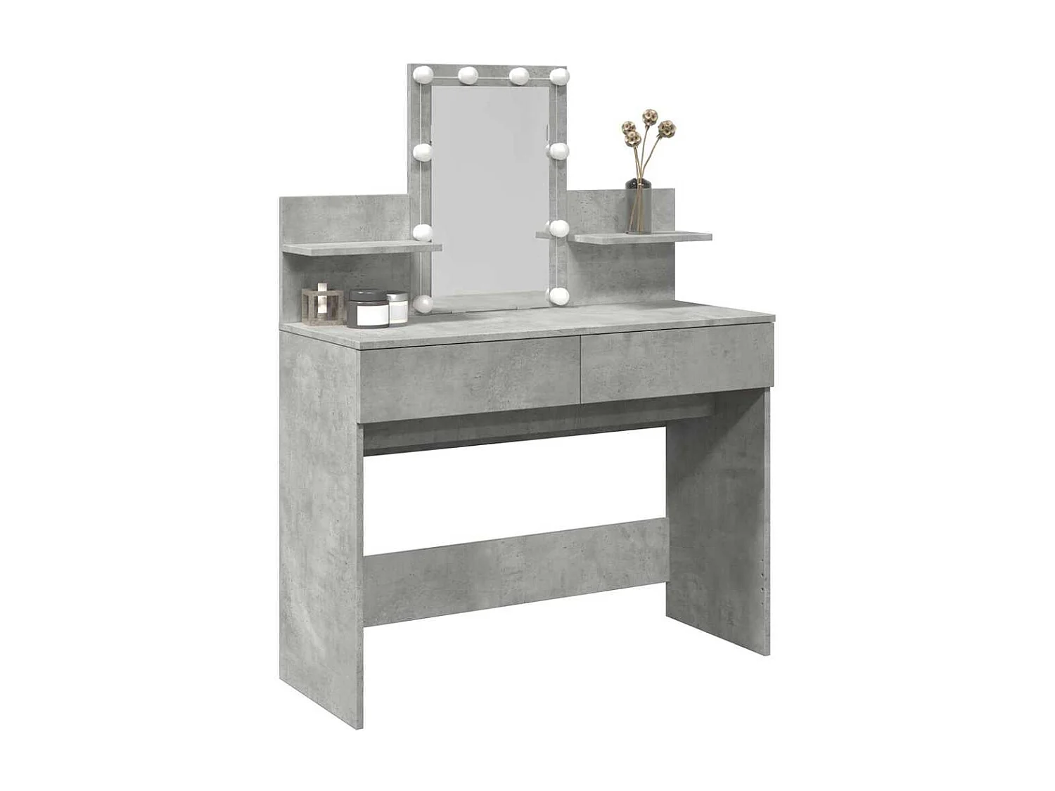 Tocador LED gris hormigón 100x40x130 cm