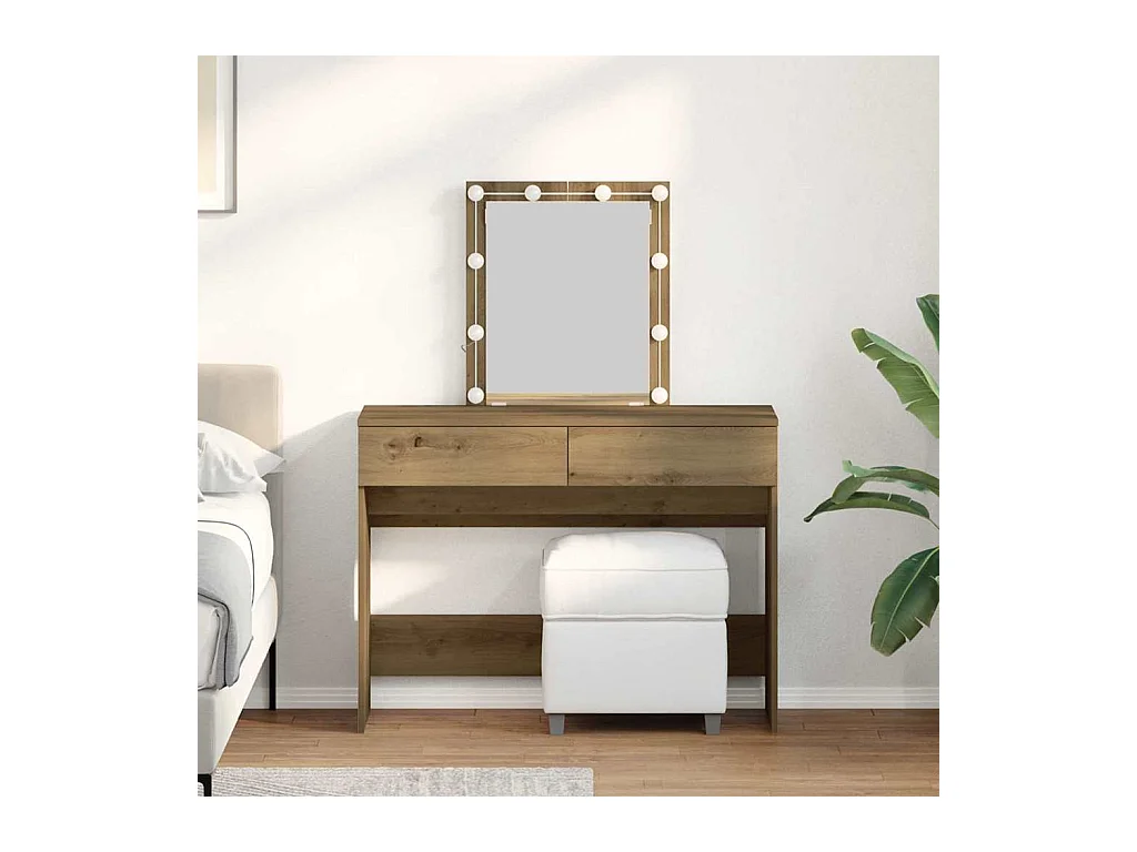 Coiffeuse chêne artisanal 100 x 40 x 130 cm Bois d'ingénierie