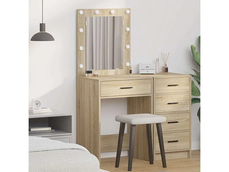 Toeletta in rovere Sonoma 50 x 41 x 135 cm in legno ingegnerizzato