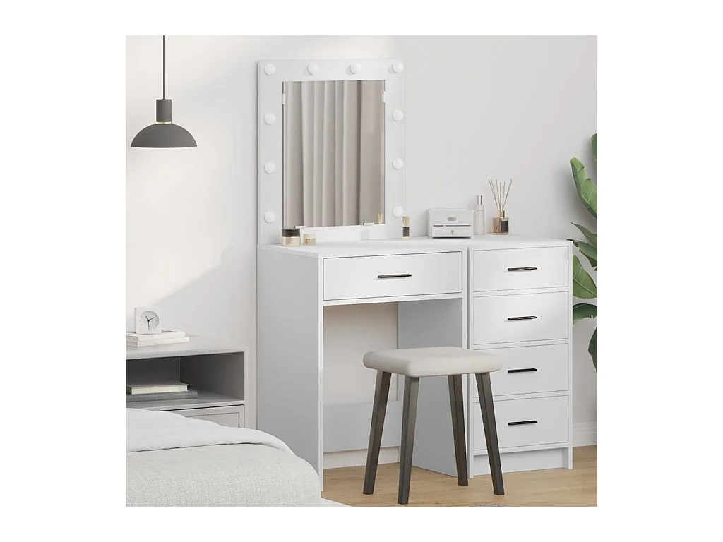 Coiffeuse avec tiroir Blanc 50 x 41 x 135 cm Bois d'ingénierie