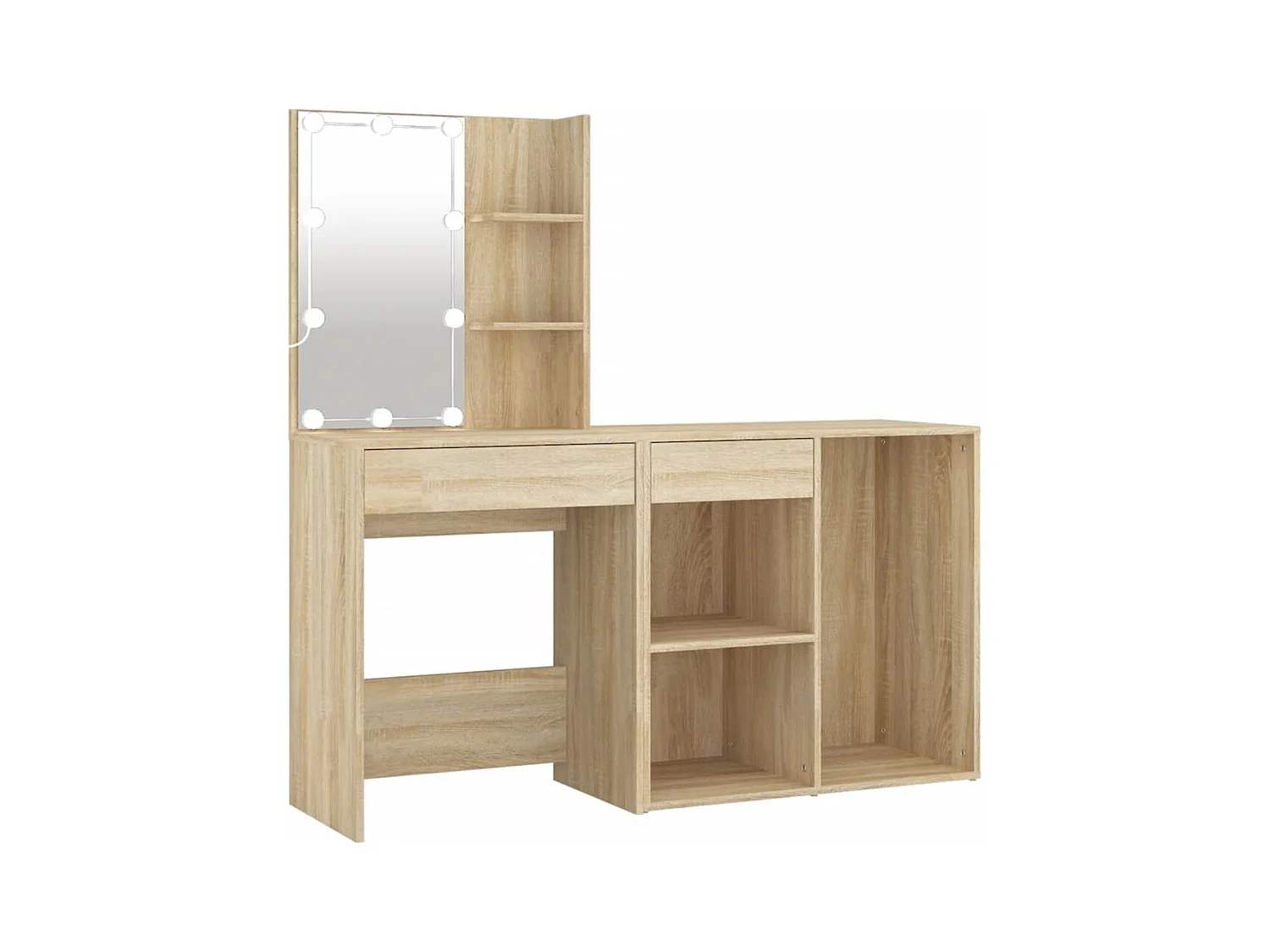 LED-wastafel met kast Sonoma eiken bewerkt hout