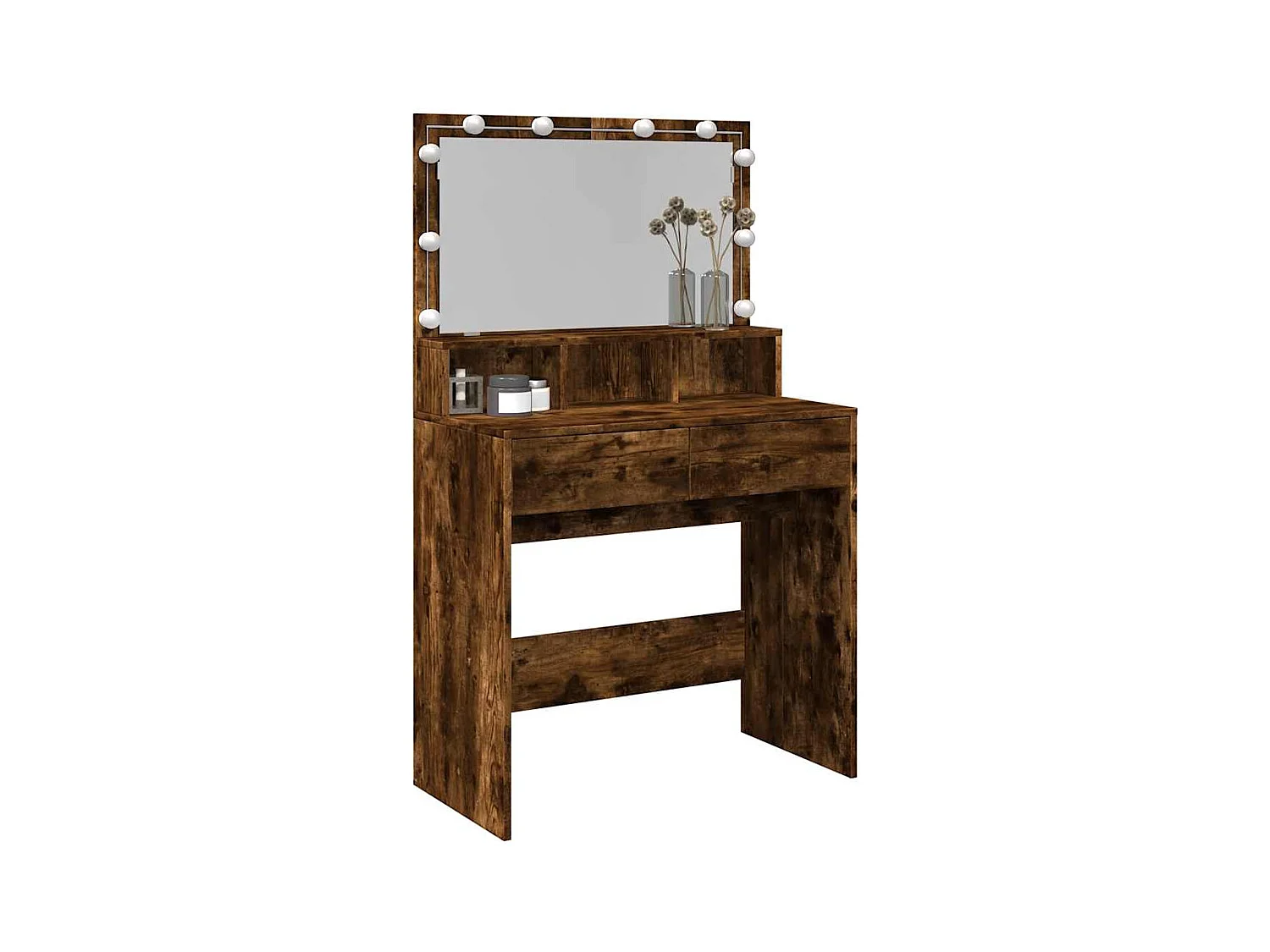 Kaptafel met LED gerookt eiken 80x41x134,5 cm