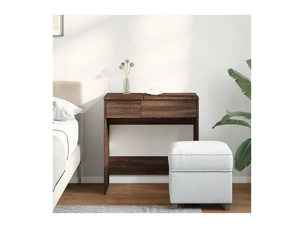 Coiffeuse avec miroir chêne marron 73x46,5x120 cm