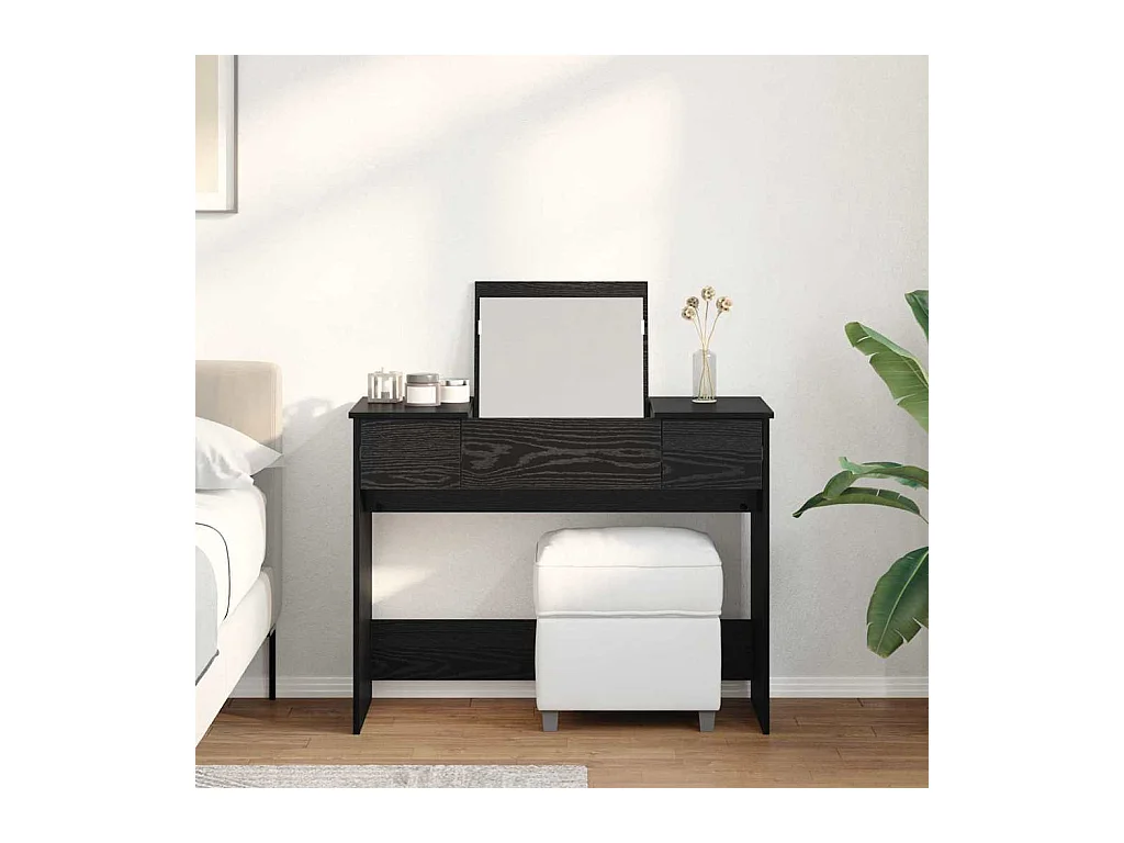 Table de Toilette Chêne noir 100 x 45 x 76 cm Bois d'ingénierie