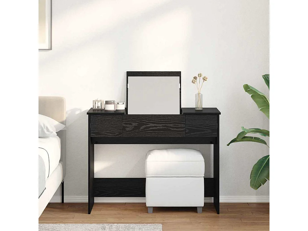 Table de Toilette Chêne noir 100 x 45 x 76 cm Bois d'ingénierie