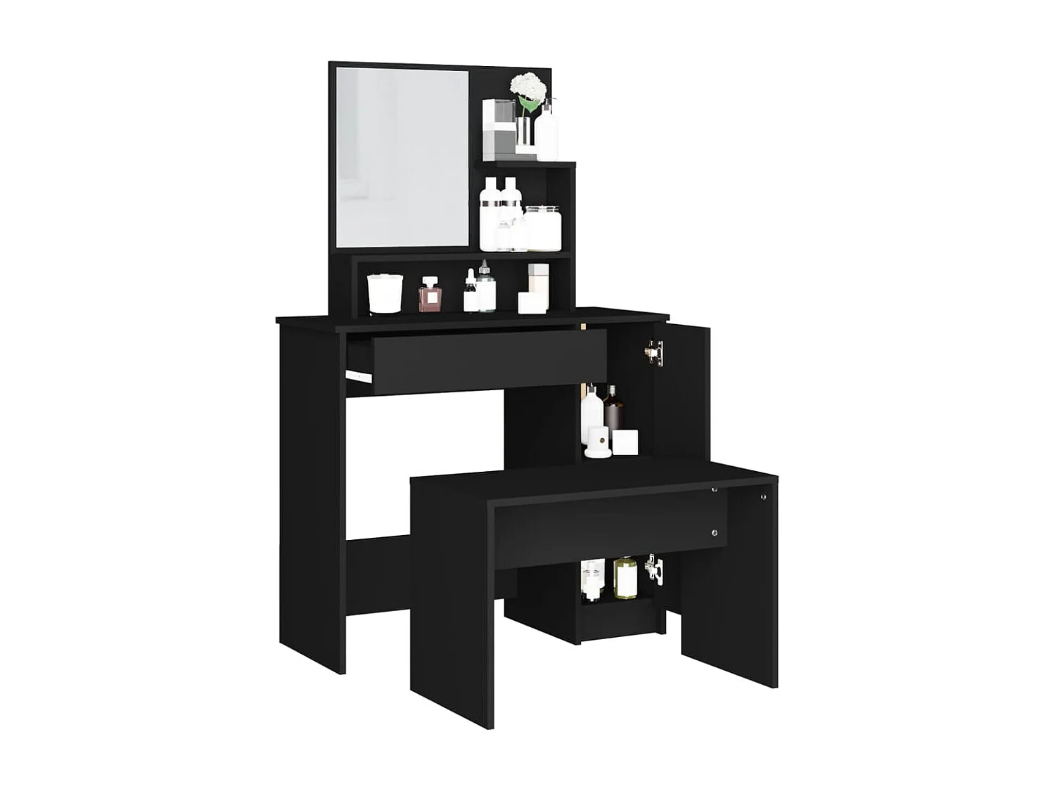 Juego de tocador negro 86,5x35x136 cm