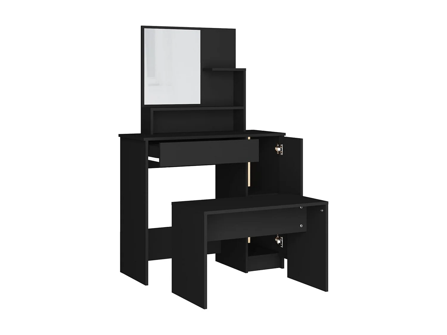 Juego de tocador negro 86,5x35x136 cm