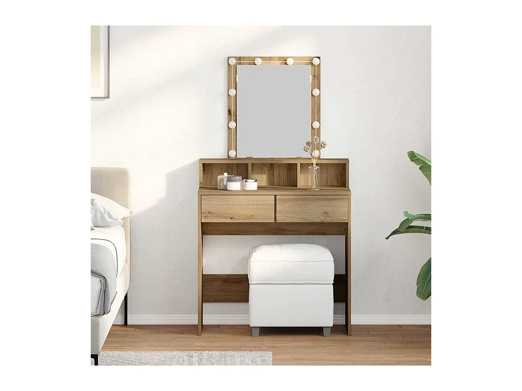 Coiffeuse chêne artisanal 80 x 41 x 144,5 cm Bois d'ingénierie