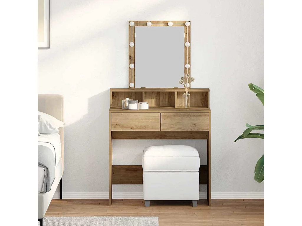 Coiffeuse chêne artisanal 80 x 41 x 144,5 cm Bois d'ingénierie