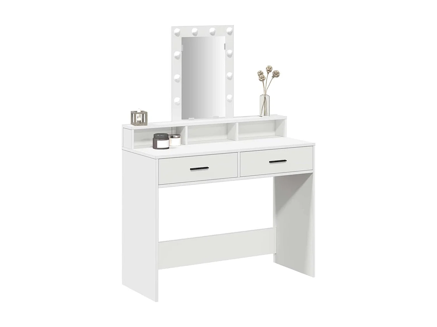 Witte kaptafel 100 x 41 x 140 cm van bewerkt hout