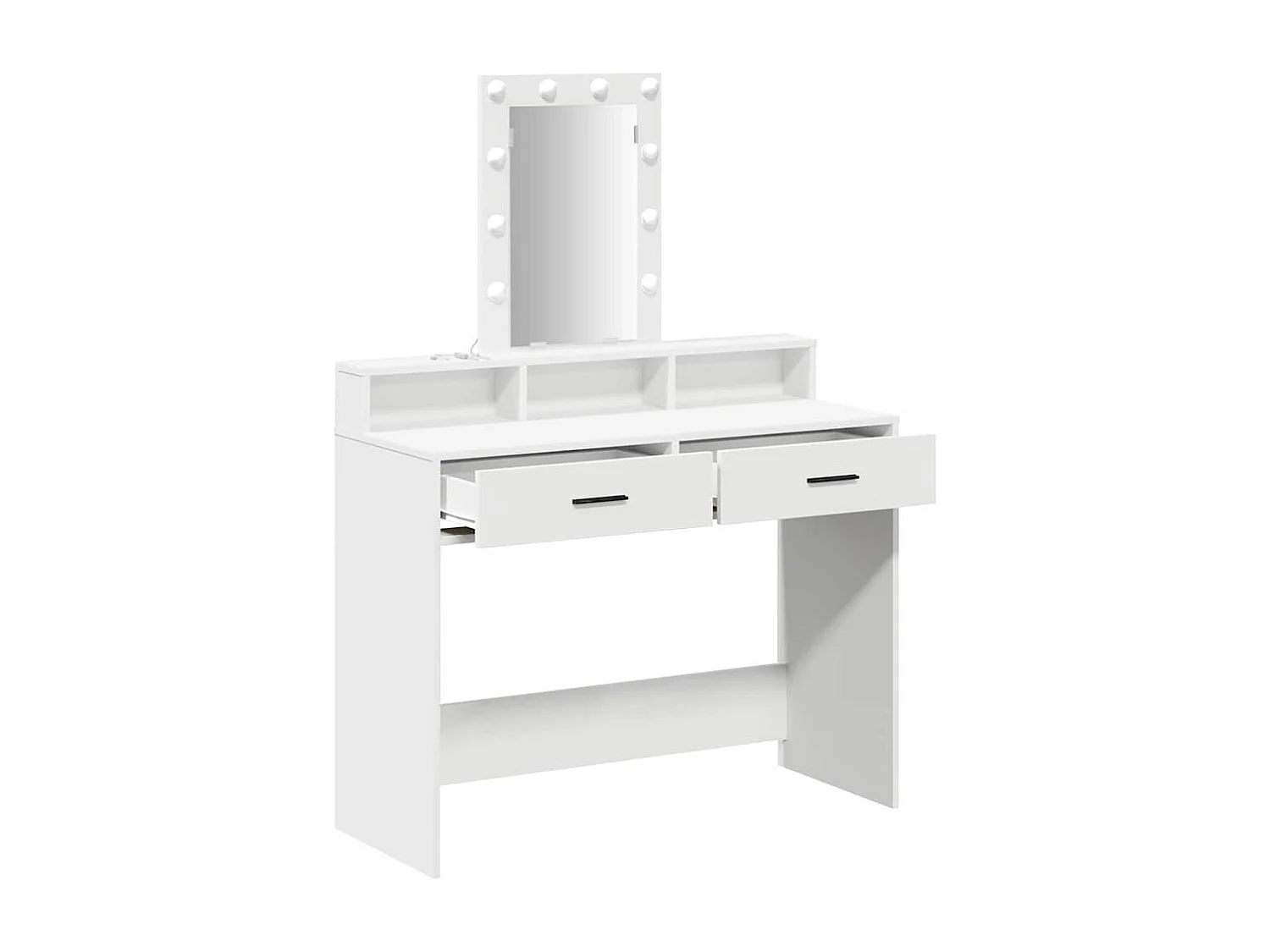 Witte kaptafel 100 x 41 x 140 cm van bewerkt hout