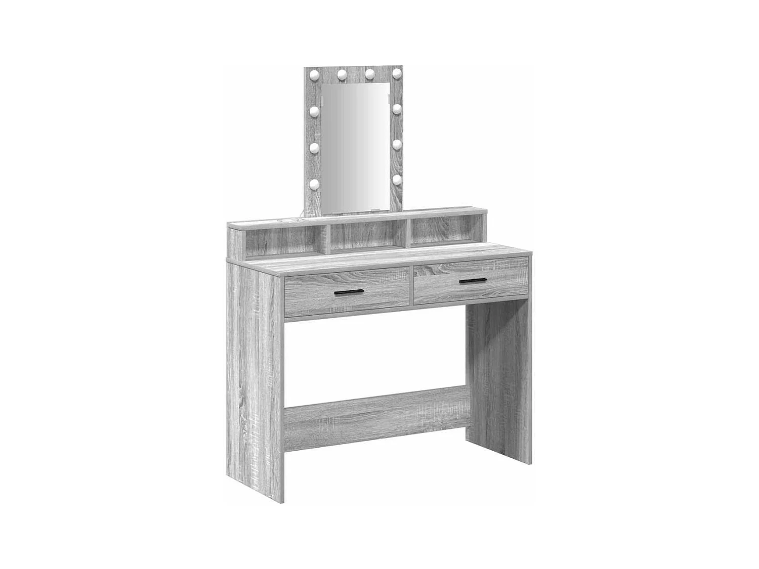 Grijze kaptafel 100 x 41 x 140 cm bewerkt hout